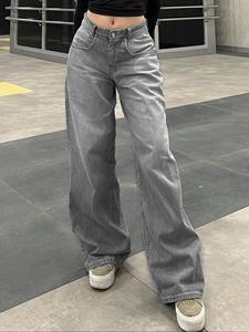 Women's Jeans Baggy High Waisted Straight Leg Jeans Loose Fit Wide Leg Denim Pants with Pockets