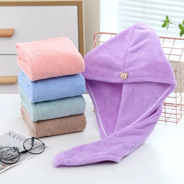 Quick-Dry Microfiber Hair Towel - Soft & Absorbent for Fast Drying