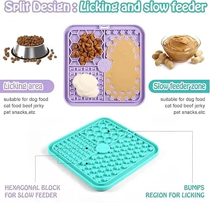 Licky Mats for Dogs and Cats, Premium Lick Mats with Suction Cups for Dog Anxiety Relief, Dog Licking Mat for Bathing, Grooming and Training 1