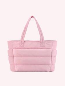 Muted Pink Minimalist Tote Bag，Spacious Commuter Essential，Versatile American Style，Luxury Women's Handbag
