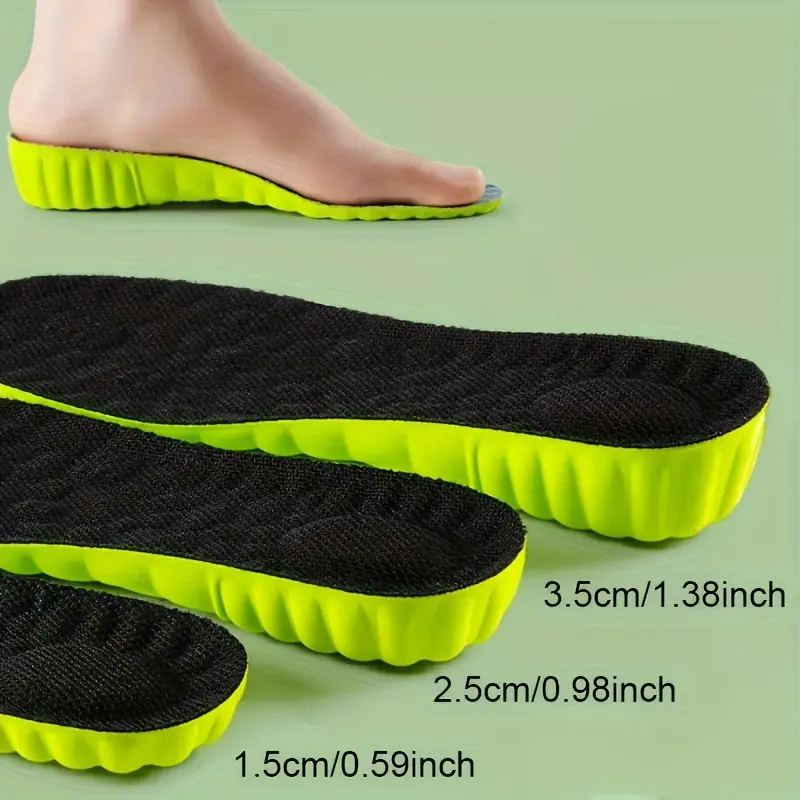 1 Pair of Height Increasing Insoles, Men'S Inner Height Increasing, Sweat Absorbing, Women'S Sports Shock-Absorbing, Anti Slip, Height Increasing Insoles