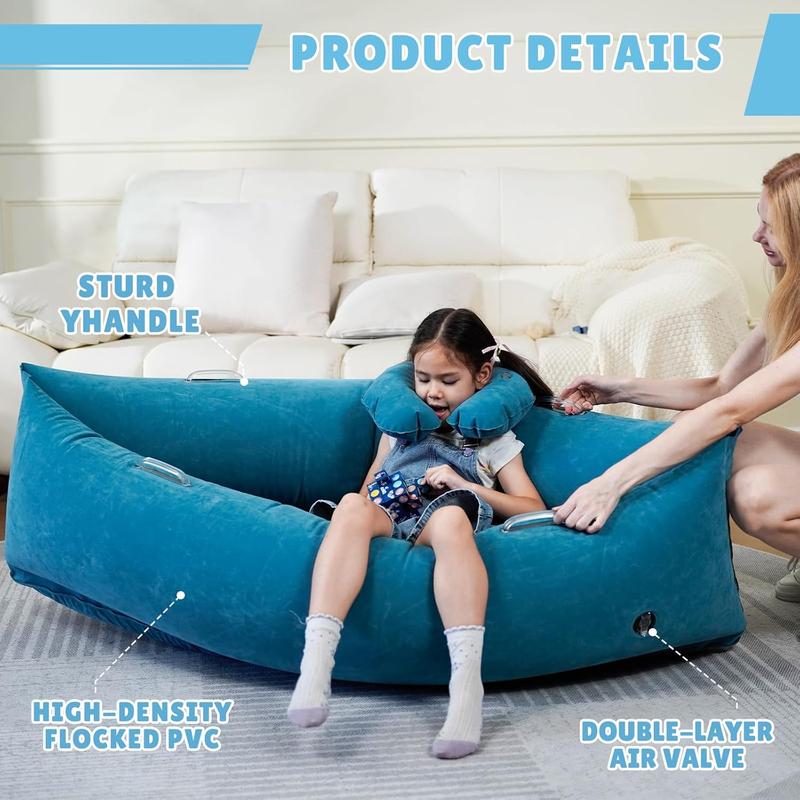 UK SELLER Sensory Chair Sofa for Kids, Inflatable Peapod Sensory Chair for Autistic Children, 60 Inch Sensory Pod as a Relaxing Haven for Children with Sensory Needs, Bottom Inflatable, with Electric Air Pump 8