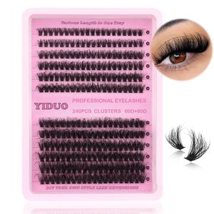 10-20mm Mixed Individual Cosmetic False Lashes Clusters, 240pcs/234pcs/300pcs/308pcs/set Volume Curly Thick Fake Eyelashes, Makeup Enhancement Lashes Clusters Kit, Cosmetic for Gift