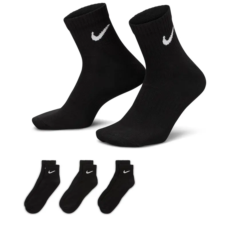 Nike Mens Lightweight Training Ankle Socks Sweat-Wicking Technology - 3 Pairs 2