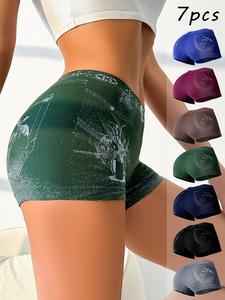 Women's Graphic Print Boyshorts, Casual Comfy Breathable Seamless Boyshort for Daily Wear, Ladies Underwear for All Seasons