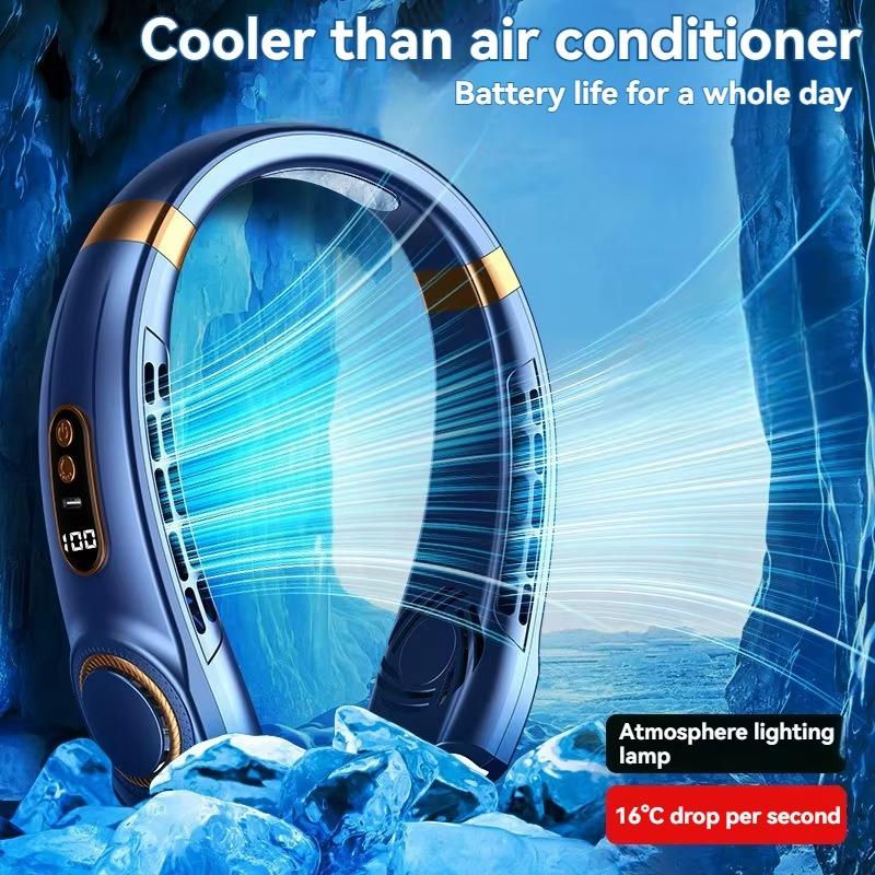 New Portable Halterneck Fan USB Handheld Silent Multi-function Bladeless Mini Electric Fan Cross-border 3