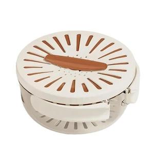 Multifunctional household foldable handle double-layer fruit and vegetable drain basket kitchen refrigerator fruit and vegetable preservation drain bowl