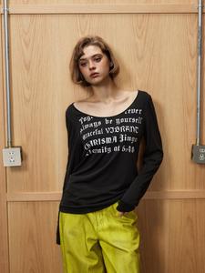 1PC JGGU Playful Lettering & Retro U-Neck Tee | Oversized Silhouette with Cloud-Touch Fabric | For Curvy Women Aged 25-35 Years | Slimming Contour, All-Day Comfort, Streetwear Essentials