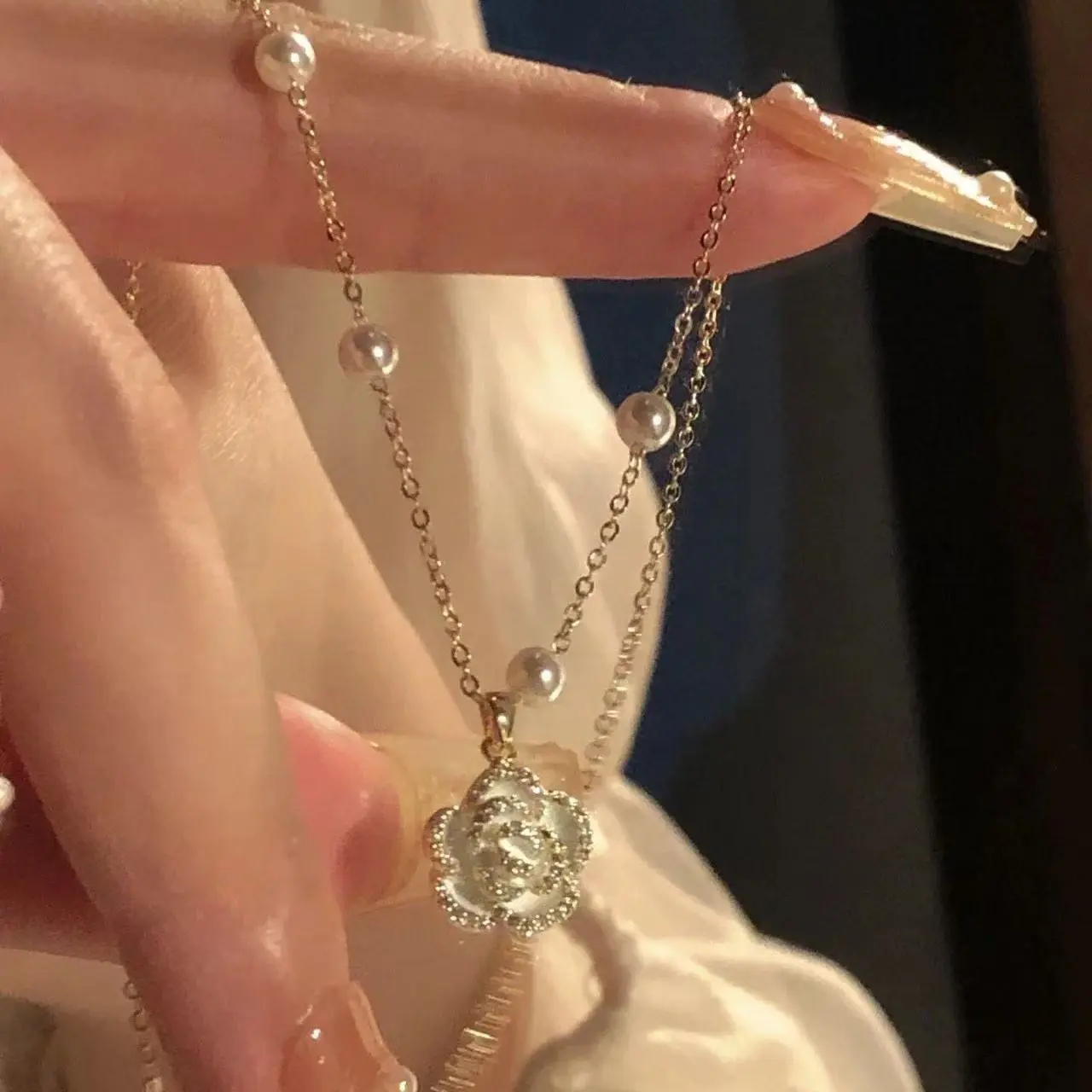Delicate Camellia Necklace