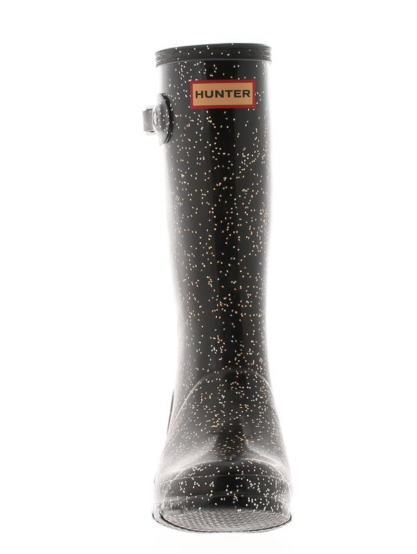 Hunter Older Girls Wellies Giant Glitter Lace Up black UK Size 2