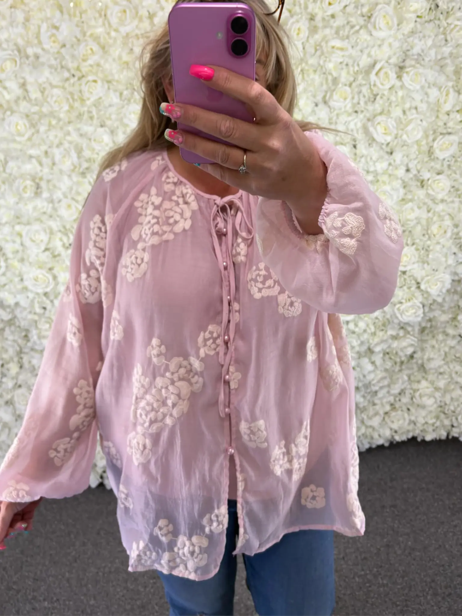 JB GWYN Pearl Button Luxury Blouse 16 to 24 Plus Size Curve Shirt Spring Summer Holiday Evening Wedding