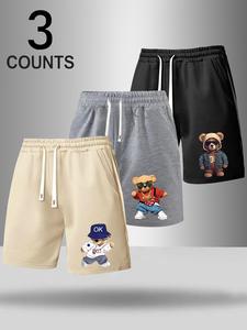 Men's Drawstring Waist Shorts, Casual Regular Fit Baggy Shorts for Summer, Men's Bottoms for Daily Wear, Clothing, Loose Fit Shorts, Youth Shorts, Graphic Shorts