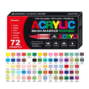 Acrylic Paint Marker Pen, 1 Set 12/24/36/48/72/120/168 Colors Liquid Acrylic Paint Pens, Art Supplies Color Acrylic Markers for Canvas Rock Painting Wood Stone Glass Ceramic Fabric Painting, Art Craft Supplies