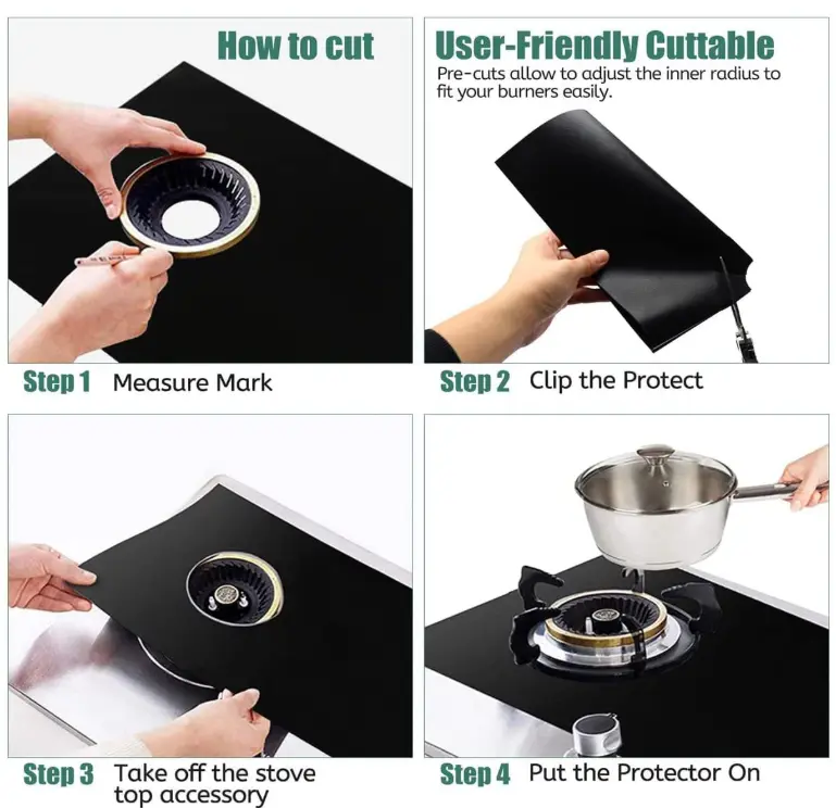 3Pcs Stove Burner Covers, Gas Hob Range Protectors, Reusable Stove Burner Protector Liner, Non-Stick Heat Resistant Stove Top Gas Range Protectors for for Fast Kitchen Cleaning 2