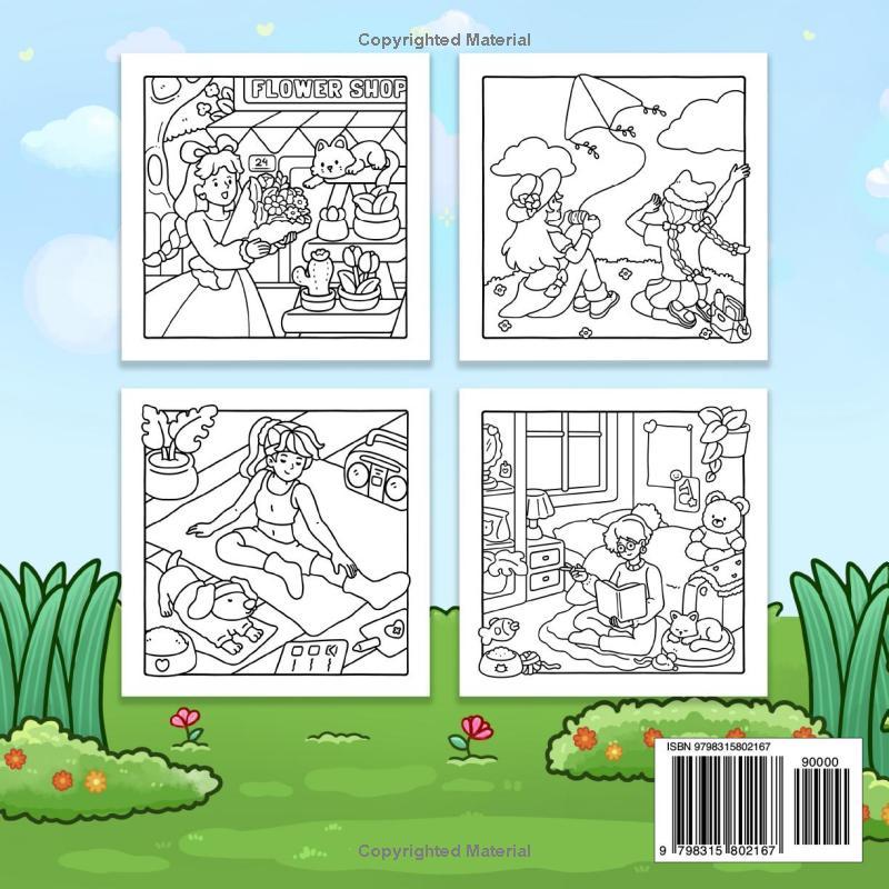 Warm Moments: Coloring Book for Adults and Teens Featuring Cozy Daily Scenes of Girls, Friends, and Family for Relaxation and Stress Relief 2