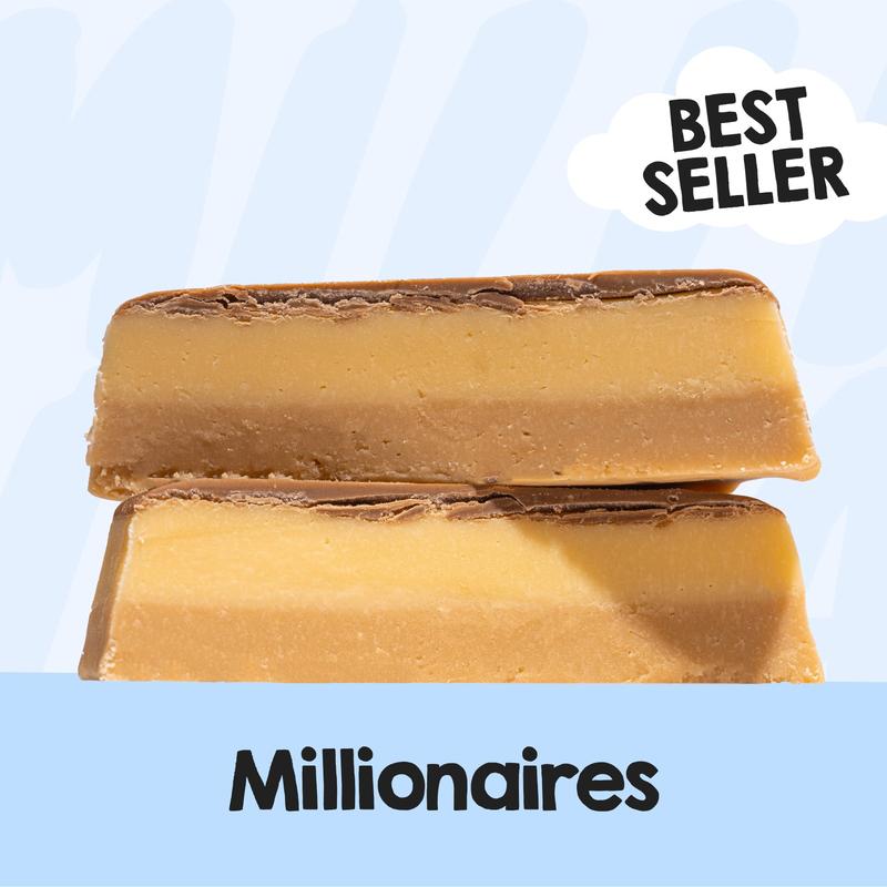 Millionaires Handmade Fudge Block 250g - Creamy Caramel & Silky Smooth Milk Chocolate Dessert Snack 1