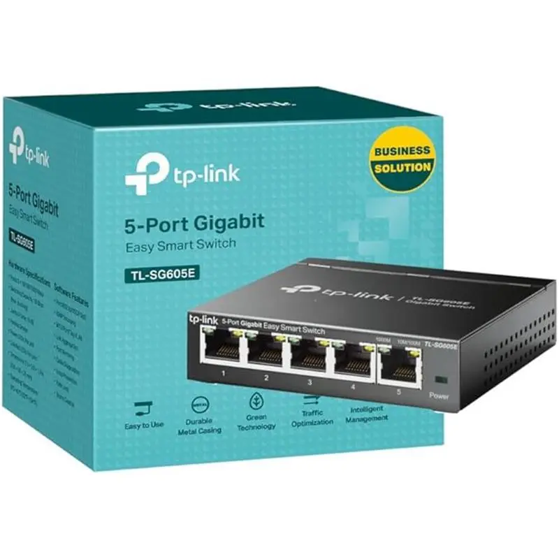 TL-SG605E 5 Port Gigabit Smart Switch, Network Switch, Power Saving, Plug & Play, Metal Case, Ethernet Switch, Ethernet Splitter, Centralized Cloud Management, Desktop or Wall Mount 2