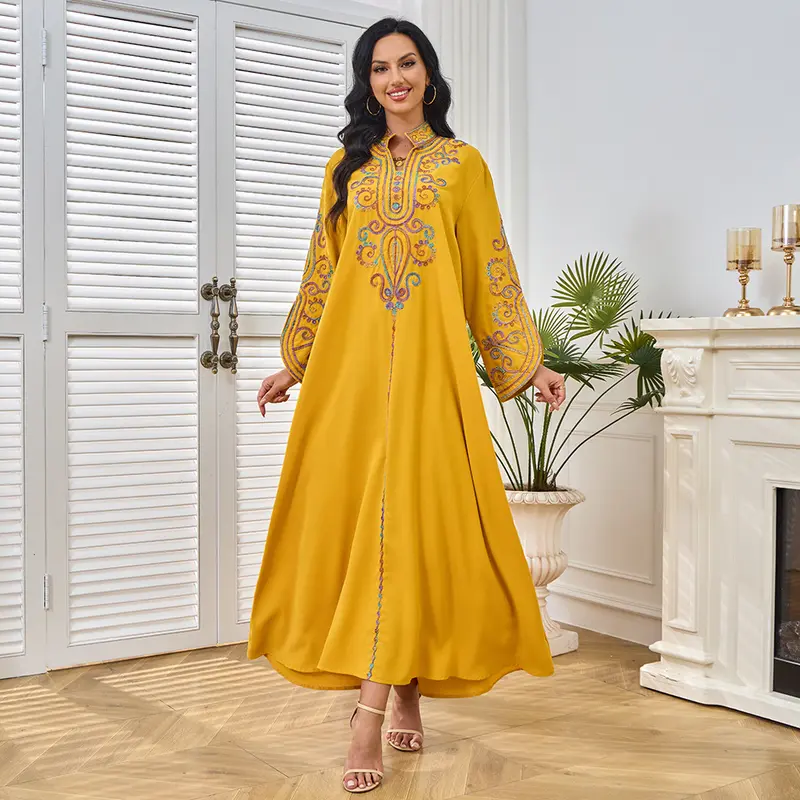 MT228 women's travel robe new rope embroidered elegant dress women 1