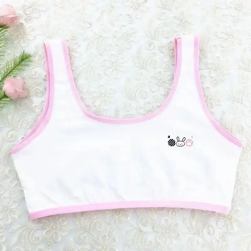 10 pcs/lot summer thin girls training bra soft brassiere sport children theme teenager agers vest 3