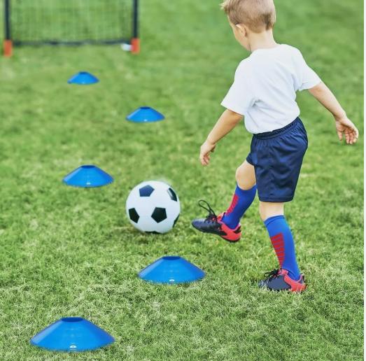 50x Football Training Cones Space Markers Sports Rugby Hockey Cricket Cone 4