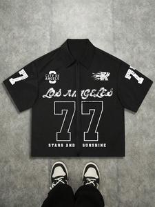 Men's Regular Fit Number Print Short Sleeve Graphic Shirt, Casual Comfy Top for Summer, Fashion Men's Clothes for Daily Wear, Pajamas