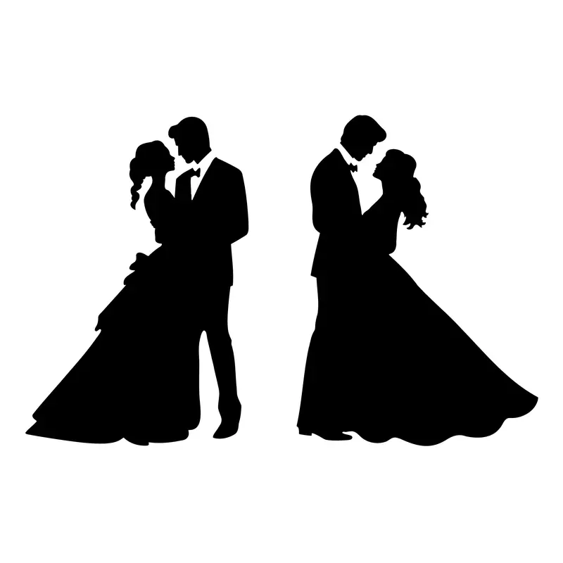 Reusable Stencil - Professional Quality - Bride & Groom #1 - Made in the UK - Food Safe Non Adhesive -  White Laser Cut PET Material for Cakes, Cookies, Coffees, Serving Plates 1