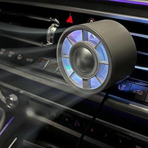 USB Car Air Conditioning Outlet Clip Fan, Car Air Outlet Fan with LED Atmosphere Light, Small Fan for Cooling Car Interior in Summer