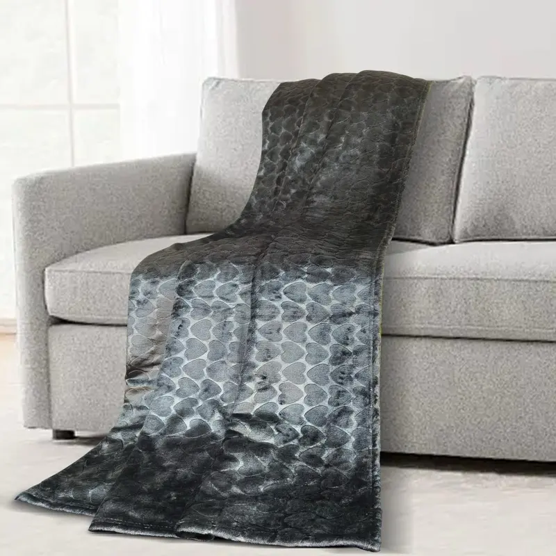 ULTRA-SOFT HEART FLEECE THROWS BLANKET-AVAILABLE IN DOUBLE /KING SIZE FOR BED SOFA OR CHAIR 2