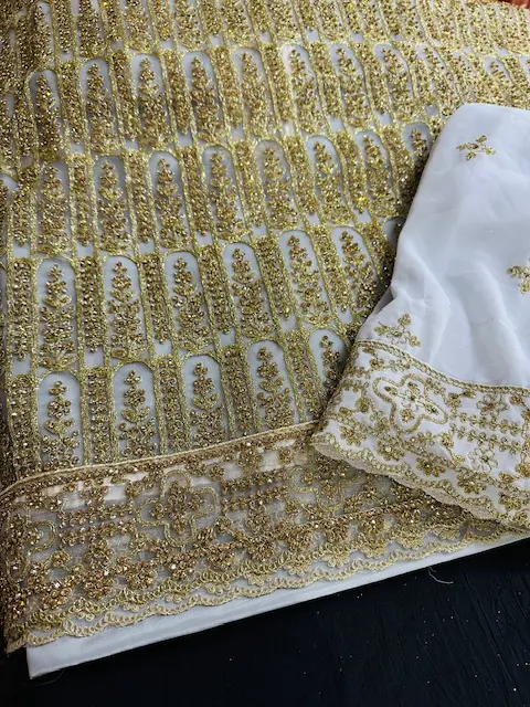 Unstitched White Partywear Suit - Elegant and Sophisticated - Skincare 3