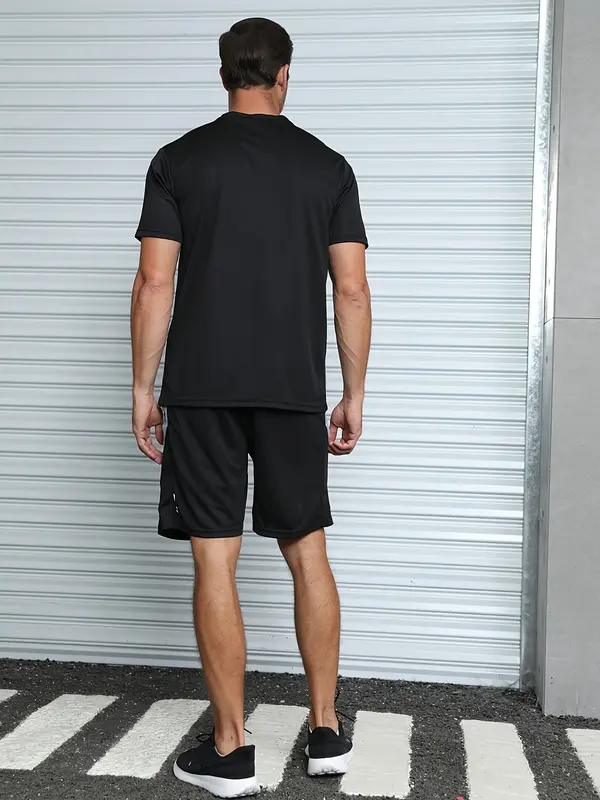 6-piece men's short-sleeved and shorts sports casual clothing set, including a color-changing crew neck T-shirt and a pair of shorts, suitable for running and fitness, outdoor, daily wear 5