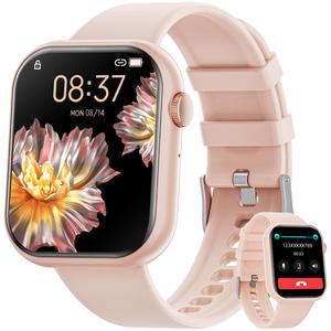 Smart Watch for Women (Answer/Make Call), 2024 Newest 1.85 Inch Fitness Tracker, Pedometer/Calories, Multiple Sports Modes, Women's Men's Fitness Watch for Android iPhone Back To School Gifts