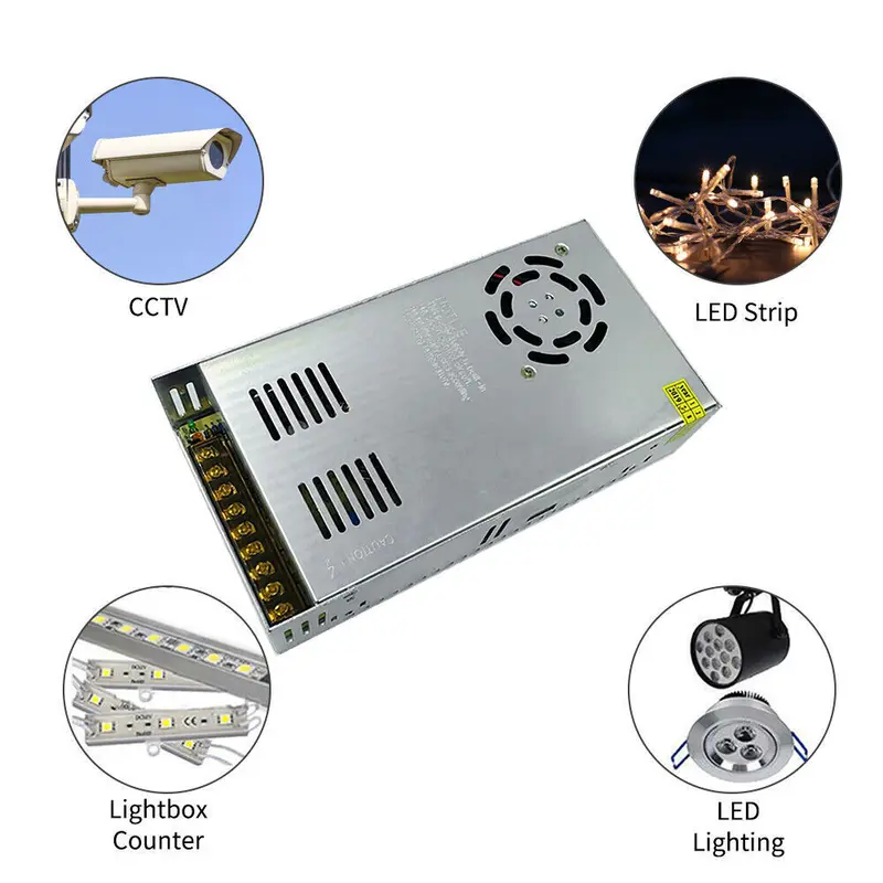 Shareplus AC 110-240V to DC 12V 30A 360W Switching Power Supply LED Strip with Dual Input Voltage & 12 Months Warranty 3