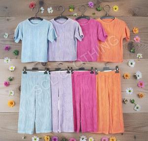 [SCL Clothing] Girls Wavy Textured Co-Ord Set Tshirt & Trouser (Ages 3-14 Years)