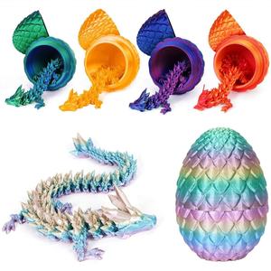 3D Printed Dragon Statue, 1 Count Colorful Gradient Design Dragon Egg Ornament, Stuffing Easter Eggs, Creative Desktop Decoration for Home Office, Collectible Room Decor, Home Decor Supplies
