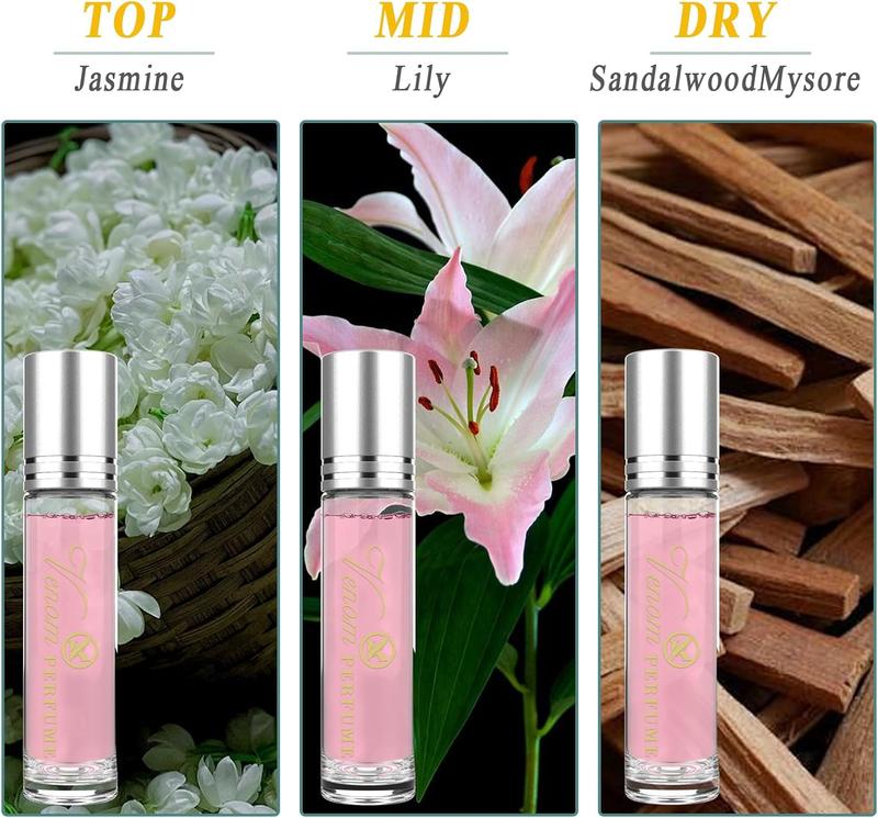 2pcs Pheromone Perfume for Women, Fruity Floral Scent, Roller Ball Applicator, Includes Protective Case 4