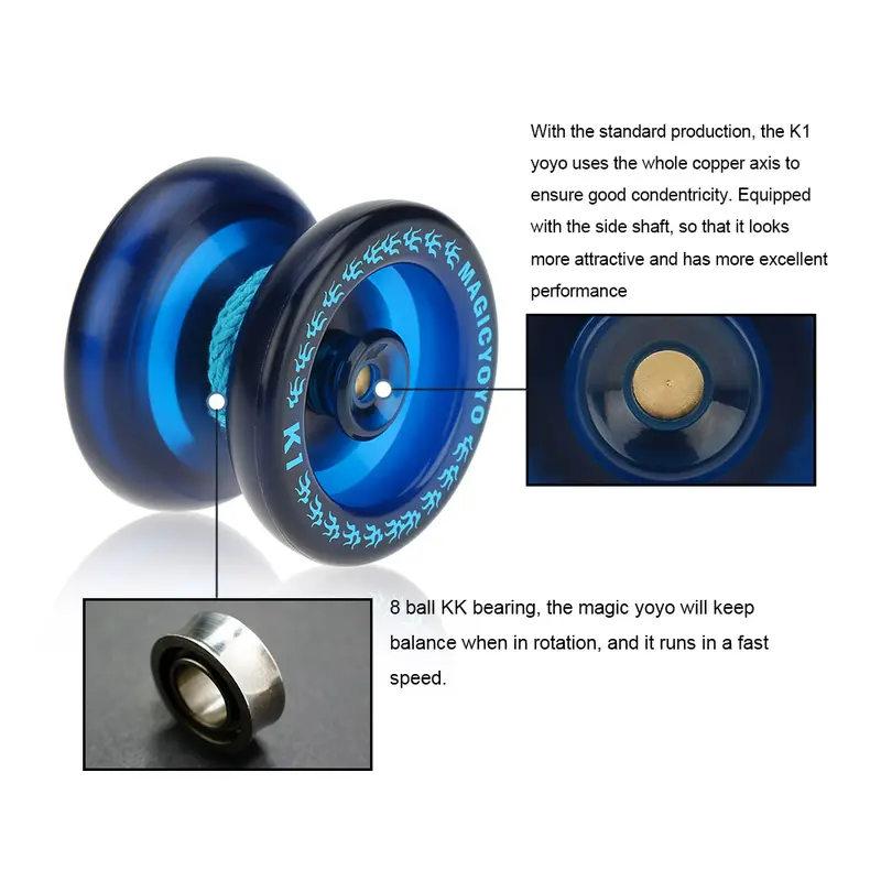 Professional Magic Yoyo K1 Spin ABS Yoyo 8 Ball KK Bearing with Spinning String for Kids Classic Baby Toys 4