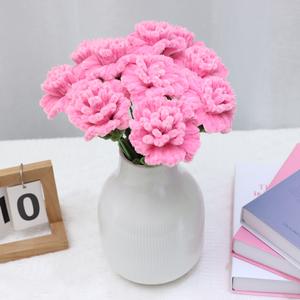 12pcs Artificial Carnations for Wedding Bridal Dining Table Decor Mom Gift (without vase)