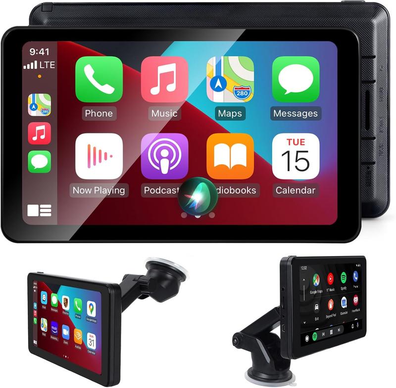 【UK SELLER 】7" Portable Wireless Car Stereo for Apple Carplay & Auto Screen, HD TouchScreen Auto for Cars, Car ScreenCarplay, Car Radio Receiver with BT, FM,AUX, Back to School Supplies car playscreen dash camera 6