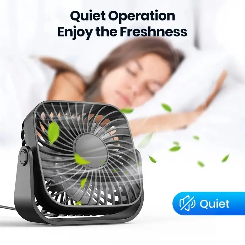 4Inch USB Mini Portable Fan for Camping,3 Speeds Quiet Desk Table Personal Fan,360°Adjustment Standing Fans for Room Home 4