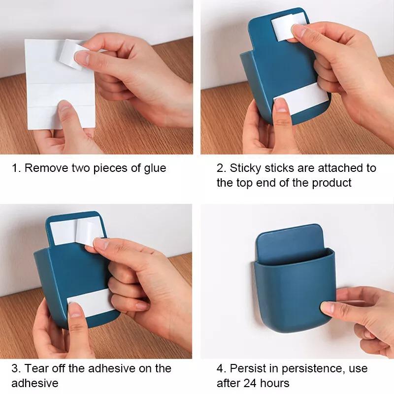 Wall-Mounted Remote Control Storage Box – Multi-Purpose Organizer Holder for Home & Office – No-Drill Easy Install Shelf for Phones, Remotes & Accessories 5