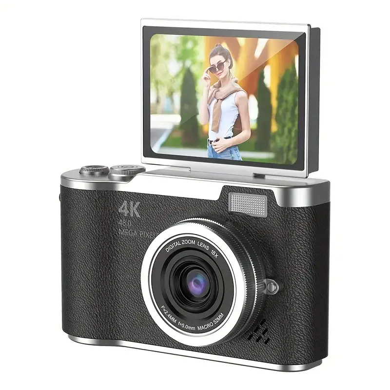 48MP Compact Digital Camera 4K HD 8X Zoom with Flip Screen Ideal for Students and Travel Photography 8