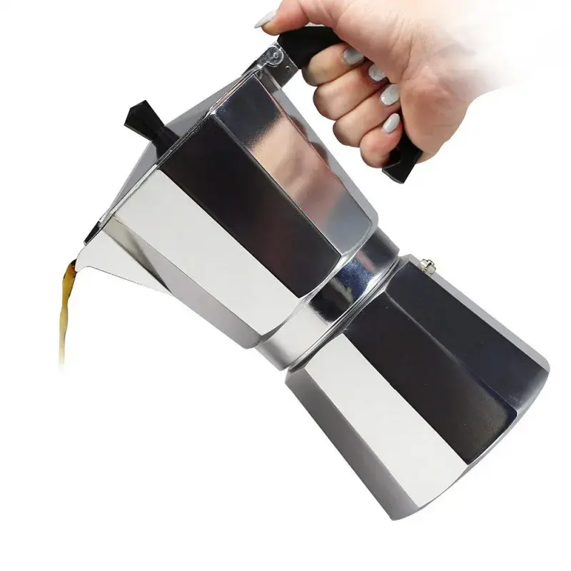 Espresso Stove Top Coffee  - Continental Moka Percolator Pot - 2, 6, 9, 12 Steel Tea Traditional Aluminium Induction smoothie maker 2