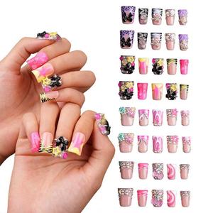 Cute Duckbill Design Press on Fake Nail, 10pcs/set Fashion Press on Nails & Jelly Tape & Nail File, Elegant Stick on Nails Kit for Women's Gift