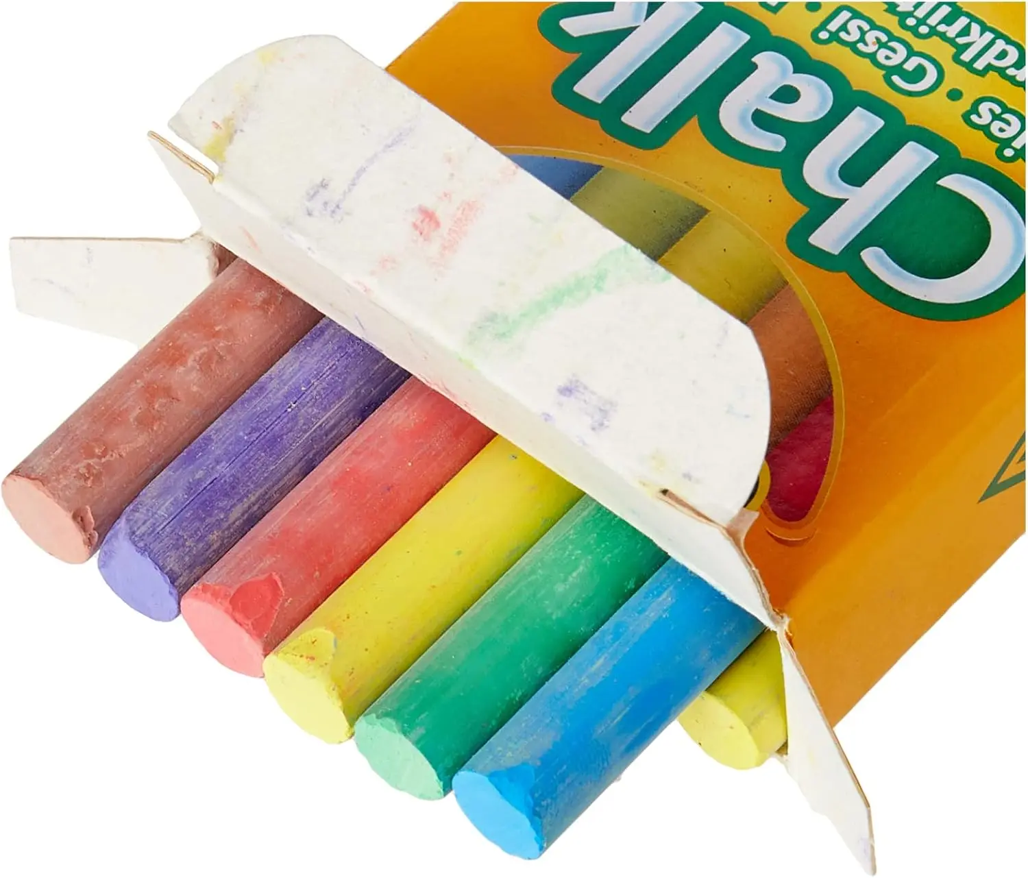 Anti-Dust Coloured Chalk - Assorted Colours (Pack of 12)