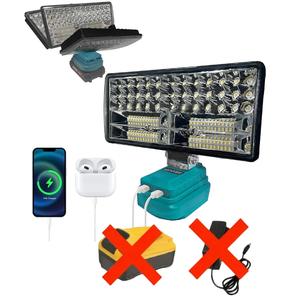 Cordless 90W LED Work Light for Makita 18V Battery, 6800 Lumen Battery Powered Lighting, Waterproof Jobsite Flood Lights for Construction Site, Workshop, Garage, Camping and Car Repairing (No Battery) [Energy Class A+++]