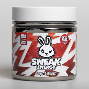 Sneak Energy Cherry Bomb Zero Sugar Low Calorie Energy Drink with 150mg Natural Caffeine per Serving. 15 Serving Tub.