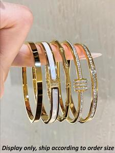 Rhinestone Decorated Bangle Bracelet, Fashionable Jewelry for Women & Men for Party, Daily Clothing Decor, Trendy All-match & Exquisite Jewelry for Gift, Stackable Bracelets