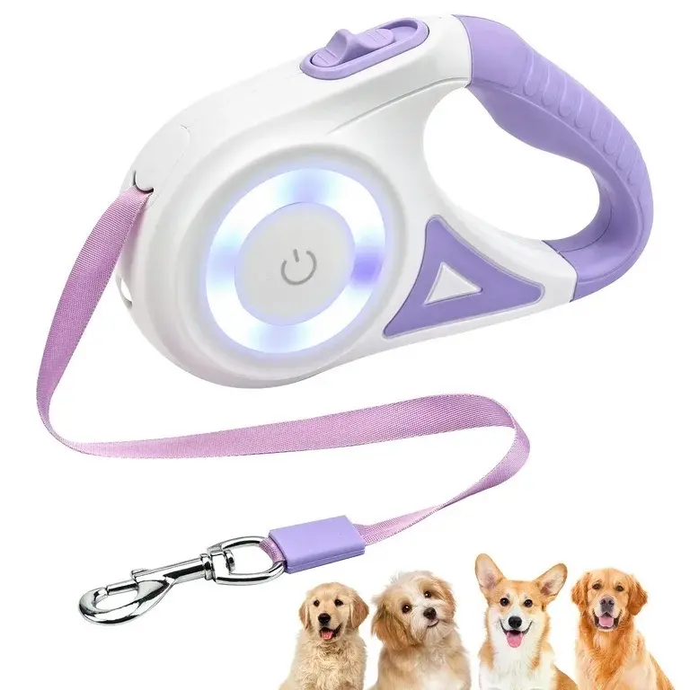 Retractable Led Dog Leash With Non-slip Handle, 5M Adjustable Tractor Rope for Night Walks, Dog & Cat Accessories For Large, Medium, Small Dogs, Dog Refresher Collar Accessories, Dog Stuff, Gift Ideas, Christmas Gift 2
