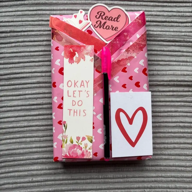 Heart-Wrapped Blind Date with a Book: Book with Stickers, Bookmark, and Gel Pen bookish small business 5