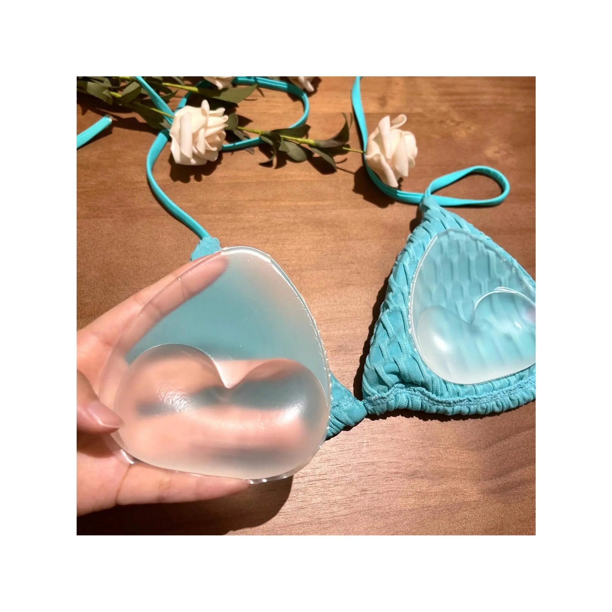 Elegant Silicone Bra Inserts - Invisible, Reusable & Thickened Breast Pads For Bikini Halter, Seamless Underwear Enhancement, Soft And Comfortable Lingerie Accessories For Women